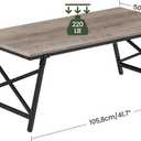 CHOEZON 41.3" Folding Coffee Table with Safety Buckles, Low Coffee Table, Portable Floor Table, for Sitting on The Floor, for Living Room, Bedroom, Balcony, Caravan, Greige and Black TKF01BG, 41.3"L x 19.7"W x 15.7"H