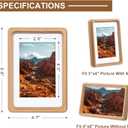 4x6 Natural Wood Picture Frame, Handmade Beech Wood Photo Frame, Display 3x4 Picture with Mat or 4x6 Without Mat, Tabletop Display and Wall Hanging