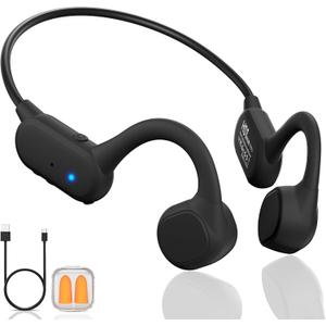 Bone Conduction Headphones, Bluetooth 5.4 Open-Ear Headphones - Secure Fit Wireless Earphones with Microphone, 12 Hours Playtime, IPX5 Sweatproof, Lightweight for Gym, & Outdoor Trave