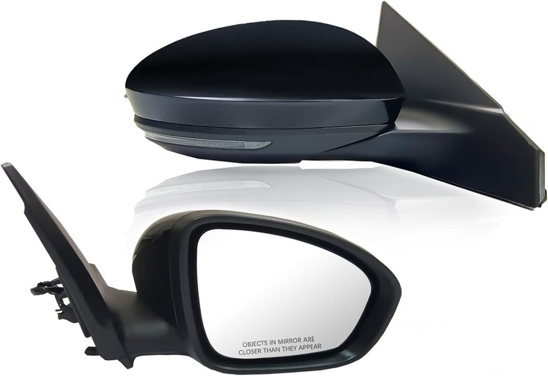 Passenger Right Side Mirror Assembly Compatible with 2020-2023 Nissan Sentra With Turn Signal Light Heated Power Glass Manual Folding Black Replace NI1321327 963016LB1A (7Pins-Passenger Right Side)