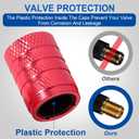 2 x Pink Anodized Aluminum Tire Valve Stem Caps with Plastic Inner Sleeve, Corrosion Resistant. Universal Valve Caps for Cars, Trucks, Motorcycles, Pack of 5