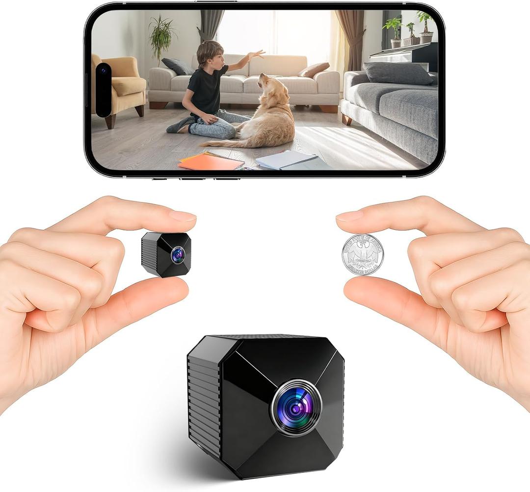 2026 Upgraded 4K Mini Wireless Security Camera, 6H Battery Small Wireless Indoor Nanny Cam with No-Glow Night Vision, Motion Alerts, Home/Office Security Camera with Dual Storage