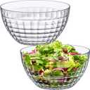 Amazing Abby - Carlita - 150-Ounce Plastic Serving Bowls (Set of 2), 10-Inch Clear Salad Bowl Set, BPA-Free, Shatter-Proof, Dishwasher-Safe, Stackable, Great for Salad, Fruit, Cereal, Snack, and More