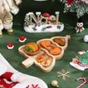 Gadpiparty Christmas Tree Bamboo Serving Tray 12 Inch Holiday Snack Platter Wooden Christmas Candy Dish for Family and Office Party Seasonal Table Decor