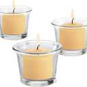 Candle Charisma Ivory Unscented Votive Candles - 10 Hour Burn time - Set of 12 for Dinner, Wedding, Halloween and Holiday Decorations