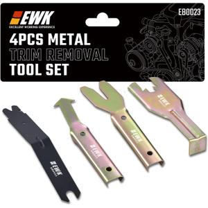 EWK 4 Pcs Metal Trim Removal Tool Set, Car Door Panel Clip Puller, Audio Board, Windows Pry Kit