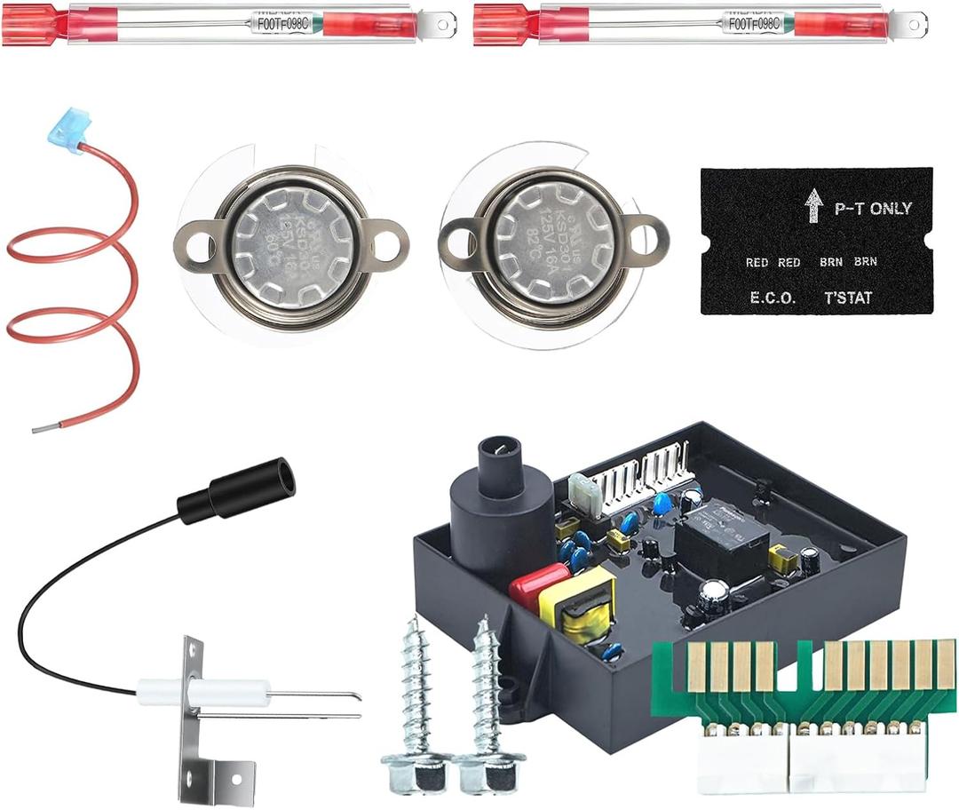 3 In 1 RV Water Heater Replacement Parts Spare Kit for Atwood/Dometic, 91365 RV Water Heater Circuit Board, 91447 Thermal Cut Off & Thermostat Kit, 93868 Spark Probe Igniter Electrode