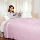 Snuggle Sac Lilac Throw Blanket for Couch, Super Soft Warm Blankets Cozy Knit Fuzzy Lightweight Throws for Sofa, Bed, Living Room, Heather Lilac, 50x70 inches