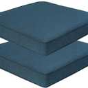 FUNHOME Set of 2 Outdoor Chair Cushions, Water-Resistant Tufted Seat Cushions for Patio Furniture 19 x 19 x 5 Inch Patio Cushion for Rocking, Camping, Kitchen Chairs