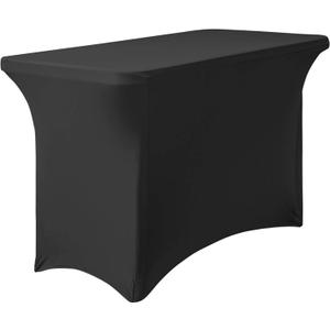 LinenTablecloth 65x28" Rectangular Stretch Tablecloth Black