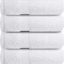 Infinitee Xclusives Luxury 100% Ring-Spun Cotton Hand Towels for Bathroom Set of 6 (16x28 inches) - Soft, Absorbent & Quick-Drying Bath Towels for Bathroom, Gym, Spa & Hotel Use (Brilliant White)