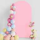 Putros Wedding Arch Cover 7.2FT Pink Spandex Fitted Round Top Chiara Backdrop Stand Covers for Wedding Birthday Party Decoration