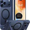 TORRAS Strong Magnetic & Seamless Stand for iPhone 17 Pro Max Case, Fit for MagSafe, Military Grade Drop Protection, Adjustable Kickstand Slim for iPhone 17 Pro Max Case Translucent Matte Deep Blue