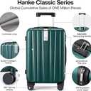 Hanke Luggage Sets 3 piece Carry On Luggage with Wheels PC Hard Shell Suitcases Lightweight Checked Travel Luggage Large Travel Suitcase Woman Men 20/24/29 Inch(Blackish Green), 3 Piece Set20/24/29