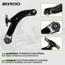 SCITOO 8pcs Suspension Kit 2 Front Lower Control Arm w/Ball Joint 2 Front Sway Bar End Link 2 Outer 2 Inner Tie Rod End Link for Nissan Sentra 2007 2008 2009 2010 2011 2012 2.0L 2.5L K620374