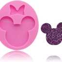 Cute Mouse Head Bow Silicone Mold for DIY Chocolate Candy Pudding Gum Paste Cupcake Cake Topper Decoration Desserts Jelly Shots Handmade Ice Cream Ice Cube Crystal Soap Mould Fondant Mold