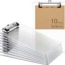 Small Clear Clipboard, 6 x 9 Half-Letter Size for Classroom, Students, Teacher, Nurse, A5 Mini Clip Board with Low Profile Clip, Office & School Supplies(10Pack)