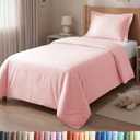 Duvet Cover Twin/Twin XL Size Set - Extra Soft Twin/Twin XL Duvet Cover 68" x 90" with 1 Pillow Sham - Hotel Luxury, Easy Care, Fade Free with Zipper Closures & Ties - Comfy & Breathable (Baby Pink)