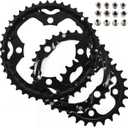 BUCKLOS 64/104 BCD Bike Chainring Set with Pin, Steel CNC Alloy Double/Triple MTB Chainring 22T 24T 26T 32T 38T 42T 44T 4 Bolts Mountain Bicycle Chainrings 8 9 10 Speed Compatible