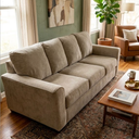 Comfy Cloud Couch with Throw Pillows for Living Room  Sofa, Tan Couch W86 x H 32 x L37in