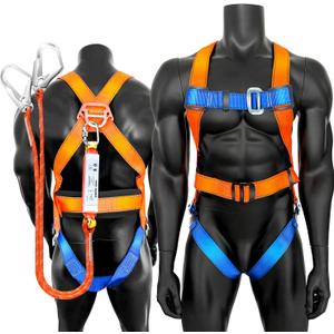 Full Body Safety Harness Tool Fall ProtectionOSHA/ANSI Compliant,ASTM F1774certified | INTERNAL Shock Absorbing LanyardOrange
