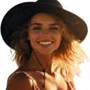 Tivi Tovo Women Summer Straw Sun Panama Hats for Women Sun Wide Brim Straw Hat Fedora Summer Beach Hats with Wind Lanyard