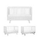 Babyletto Hudson 3-in-1 Convertible Baby Crib with Toddler Bed & Daybed Conversion - Easy to Assemble - GREENGUARD Gold Certified w/ 4 Adjustable Mattress Heights - White