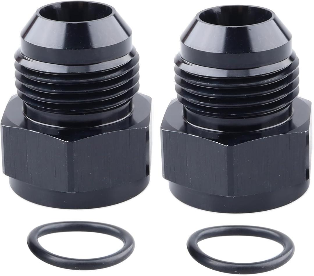 AC PERFORMANCE Female -10 AN to -12 AN Male Expander Fitting Aluminum Black, Pack of 2
