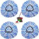 4 Pack Spin Mop Replacement Heads Compatible with O Cedar EasyWring Spin Mop,Microfiber Spin Mop Refills, Easy Cleaning Floor Mop Head Replacement