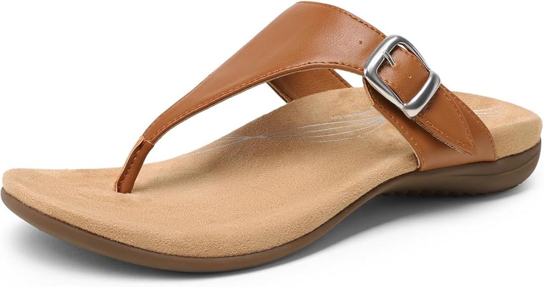DREAM PAIRS Flip Flops for Women, Arch Support Orthotic Comfortable Soft Summer Slip On Thong Sandals Size:8