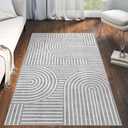 LUXRUG 3x5 Washable Area Rug - Small Entryway Rug Non-Slip Grey Abstract Rainbow Kitchen Rugs Modern Boho Carpet Throw Rugs for Living Room Bedroom Bathroom Dorm Nursery Room Home Decor
