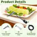 2 Pcs Stainless Steel Spiral Slicers, Portable Manual Cutter, Piranha Spiral Cutter Tool for Melon Fruit Potato Cucumber Carrot Vegetables Kitchen Accessories Tool