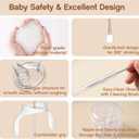 Spout Sippy Cup Conversion Kit for Mam Bottles, Spill-Proof Spout Cup Conversion Kit with Silicone Spout Nipple, Weighted Straw, Handle, Storage Case, 4 Pack
