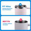 40 oz Tumbler Flip Straw Lid Replacement for Stanley Quencher, 2PCS Spill Proof Tumbler 40oz Replacement Lid for Stanley Cup(Pink 2 Pack)