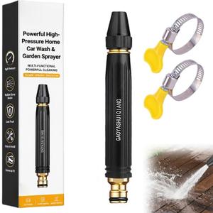 3 x 2026 High Pressure Car Wash Nozzle, Adjustable Jet Spray Nozzle for Garden Hose, Heavy Duty Metal Water Hose Nozzle with Quick Connector, Clamps for Car Washing, Patio Cleaning, Watering Plants
