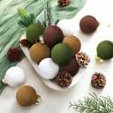 HyDren 16 Pcs Neutral Textured Christmas Ball Ornaments 2.4 Inch Vintage Christmas Tree Hanging Decor Plastic Matte Rustic Boho Ornaments with Loop for Xmas Holiday Farmhouse Decoration(Retro Colors)