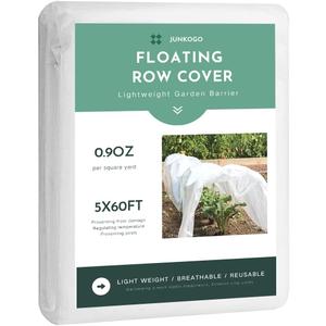 Plant Freeze Protection Cover, 5x60ft Frost Cloth Winter Garden Blanket, Floating Row Cover for Cold Weather and Shade, Perfect for Outdoor Vegetables, Trees, Greenhouse