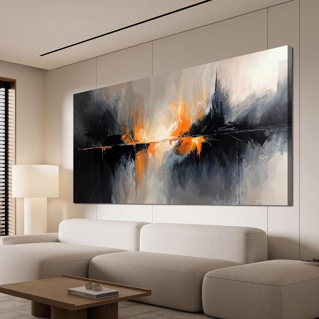 Black and White Wall Art Abstract Wall Art Decor for Living Room 20"x40"
