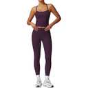  Womens Workout Sets 2 Piece Cross Back Tank Top Matching High Waist Leggings Sets Gym Outfits Work Out Clothes