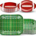 Tanlade 100 Pcs Football Paper Plates Football Party Decorations Supplies Disposable Plates Snack Nacho Platter Serving Trays for Game Day Sports Event Tailgate Party, 2 Styles