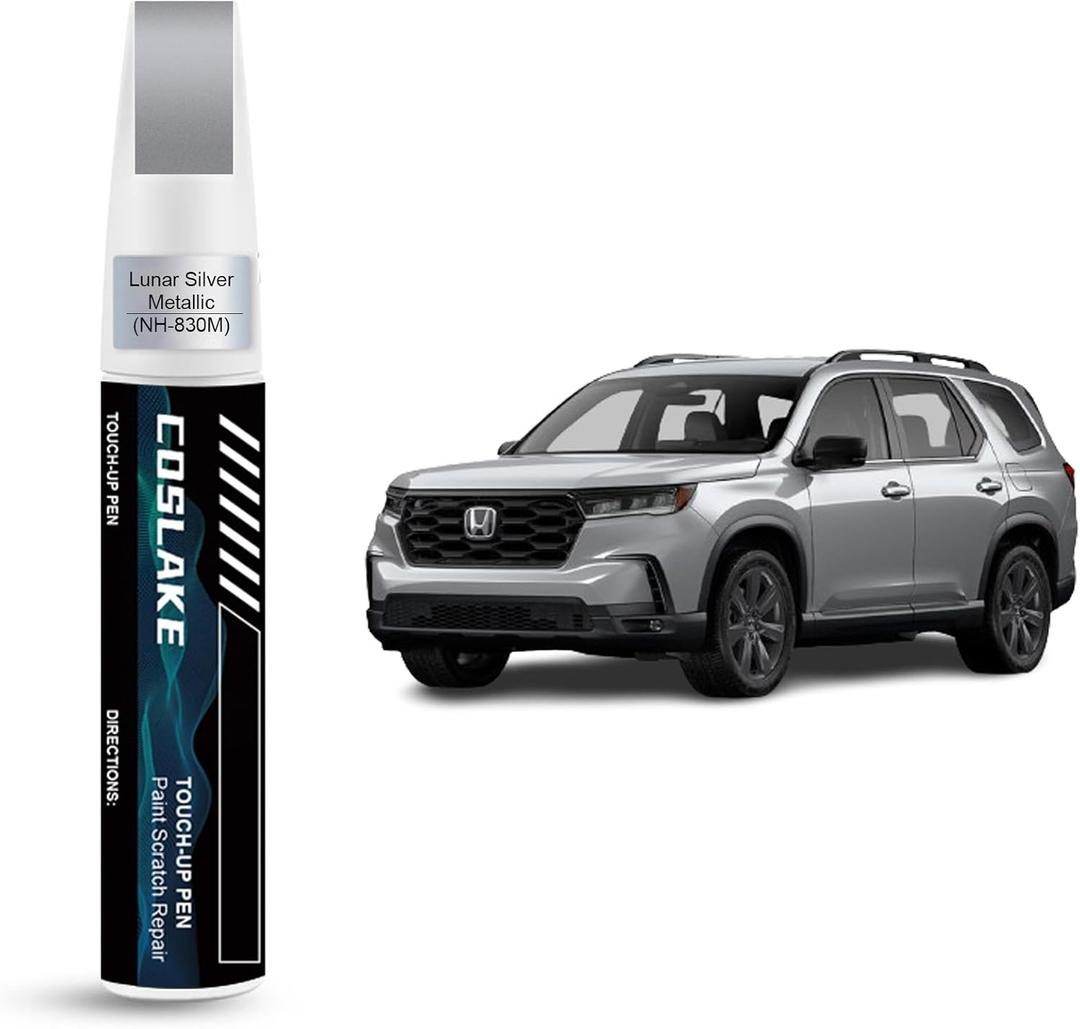 Car Touch Up Paint(Lunar Silver Metallic(NH-830M)) for Honda, Car Paint Scratch Repair Kit, Quick & Easy Solution to Repair, 2 in 1 Scratch Remover Pen with Color-Matched