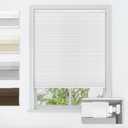 LazBlinds No Drill Cordless Cellular Shades, 34" W x 64" H, White Blackout Fabric Protects Privacy, With Thermal Insulation & Noise Reduction, Safe Cordless Design for Kids & Pets