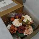 Ling's moment Terracotta Artificial Wedding Flower Bouquets for Bridesmaids Burnt Orange Floral Bouquet Rust Bridal Bouquets for Bridesmaids with Ribbon Ceremony Anniversary,7-inch Diameter