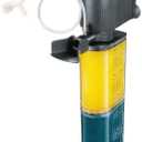 Aquarium Filter for 30-100 Gallons, Ultra-Quiet Fish Tank Filters Biochemical Filtration 400GPH Powerful Pump Submersible Sponge Filter for Large Fish & Turtle Tanks Water Clear Air Supply (18W)