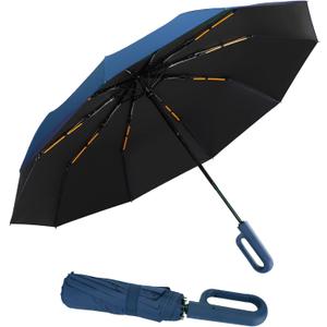 Folding & Inverted Umbrella, Outdoor Travel Umbrella, 46 Inch Portable Reverse Folding UmbrellaWindproof Folding Umbrella for Men and Women (AP-Navy blue)