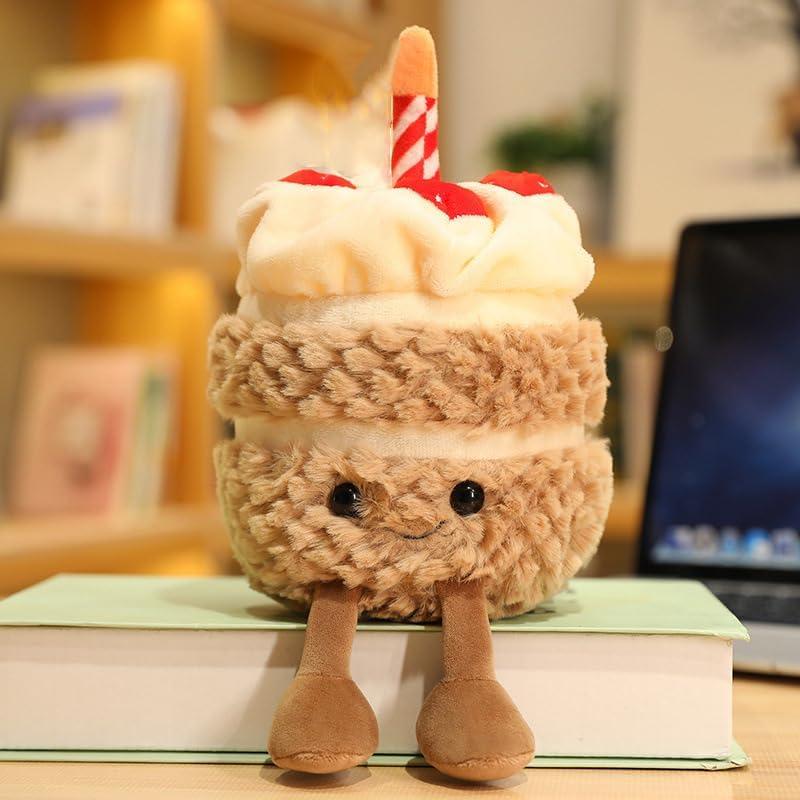 Birthday Cake Plush Toy,8'' Cute Birthday Cake Stuffed Animal for Girls, Cute Birthday Plushies Pillow Food Stuffed Animals for Kids