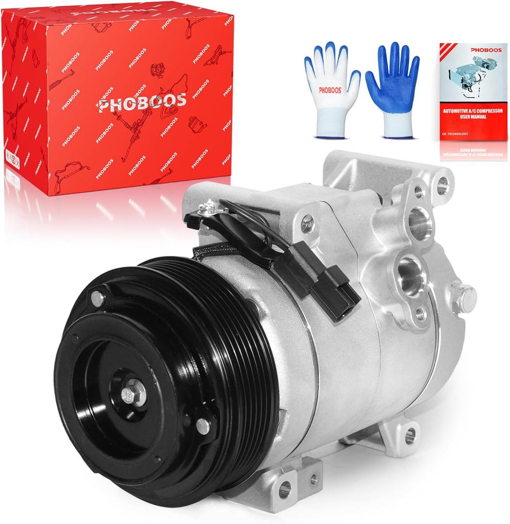 PHOBOOS A/C Compressor with Clutch Compatible with Mazda 3 2014-2018, 3 Sport 2014-2018, CX-5 2014-2022, L4 2.0L/2.5L, Fast Cooling, Low Noise, Easy Installation, Ref. CO29127C, 198384
