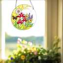 Mushroom Moon Stained Glass Suncatcher Home Decor, Mushroom Plant Lover Gifts for Women, Birthday Gifts for Mom Grandma Mothers