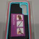 for Samsung Galaxy S23 Plus Case with Kickstand Case 3-Layer Military Grade Protective Case Cover Silicone Rugged Shockproof for Galaxy S23 Plus S23+ Phone Case (Rose Red+Cyan)