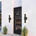 Outdoor Modern LED Wall Light Fixtures, Black Linear Exterior Wall Sconces 20W, Modern Porch Patio Light Fixture Waterproof Outdoor Wall Lights Outside Lights for House Garage Front Door Patio 2pack